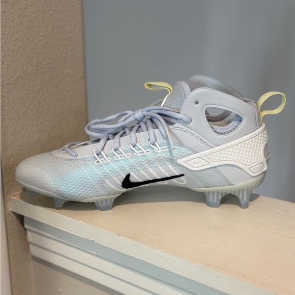 Nike Huarache 9 Elite Mid Lax SE Lacrosse Cleats Mens 9.5 White FV6149-001 - Picture 3 of 9